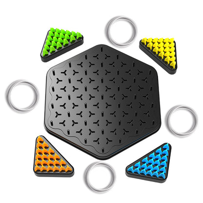 Chain chess, intellectual table games, family strong interactivity, puzzle children, rubber bands, geometric chain triangle chess