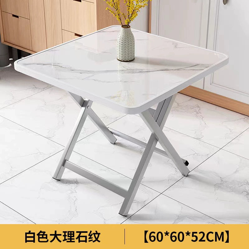 Folding dining table small household simple dining table outdoor portable stall square table and chair Japanese style rental