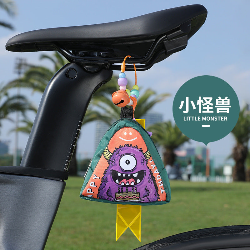 Road, mountain folding, cycling pouch, rear bag, saddle bag, reflective streamer, decorative accessory pendant
