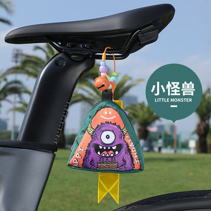 Road, mountain folding, cycling pouch, rear bag, saddle bag, reflective streamer, decorative accessory pendant