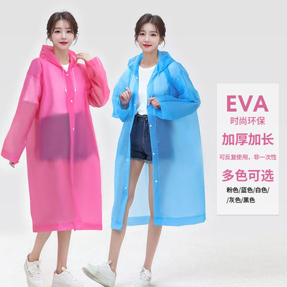 Raincoat thickened for adults to wear outside, travel portable, outdoor mountaineering, single long full-body rainstorm, disposable poncho