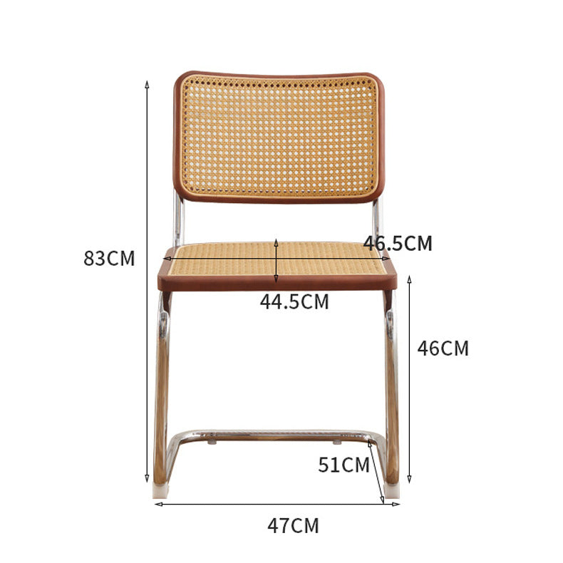 A piece of rattan chair ins wind leather medieval chair retro home rattan dining chair Nordic balcony backrest chair
