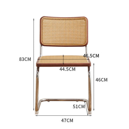 A piece of rattan chair ins wind leather medieval chair retro home rattan dining chair Nordic balcony backrest chair