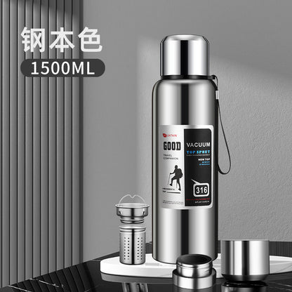 stainless steel thermos mug large capacity portable outdoor food grade vacuum car travel jug all-steel thermos mug