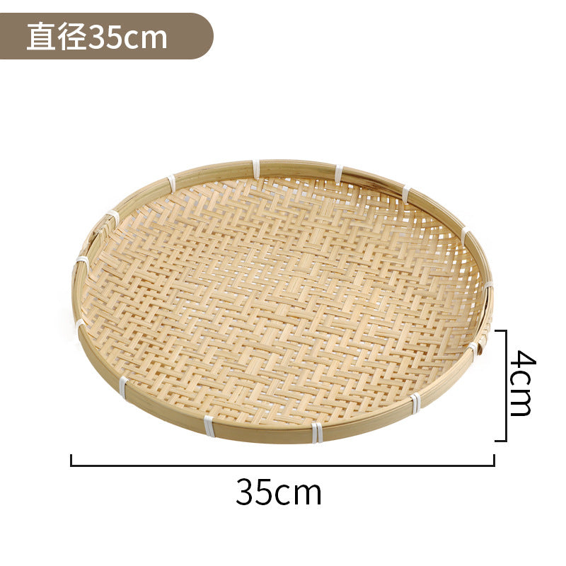 Drying basket, handmade bamboo dustpan, bamboo plaque tray, bamboo weaving product, farmhouse washing decoration, drainage sieve, fruit basket