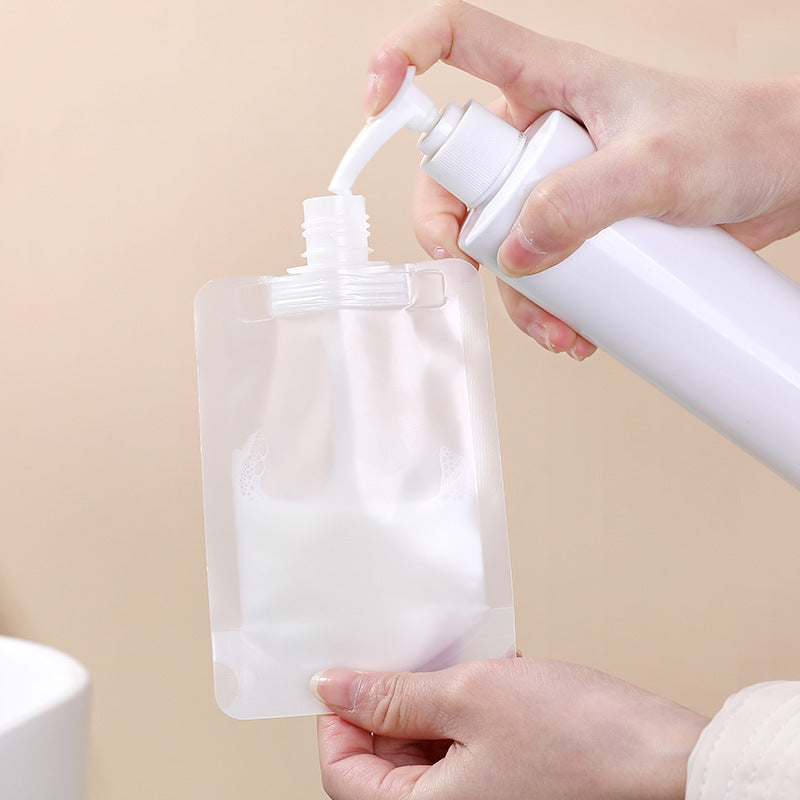 Transparent travel portable sub-packaging bag lotion cosmetic storage bag soy milk beverage suction nozzle bag large-diameter sealed bag