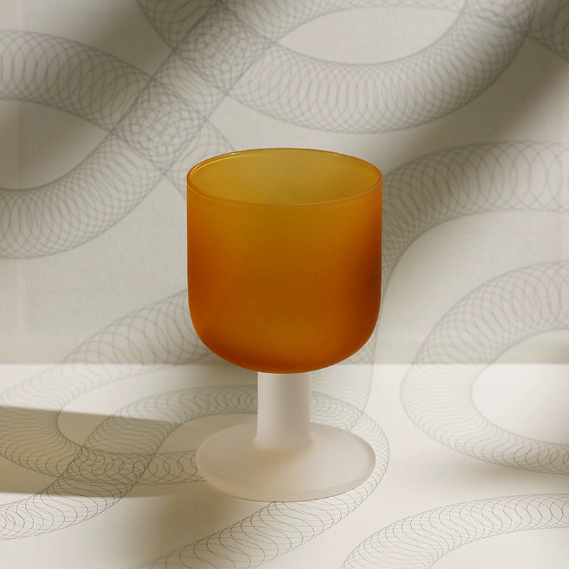 Medieval Cup Designer Sunset Cup Twilight Orange Frosted Glass Goblet Cocktail Glass Gift