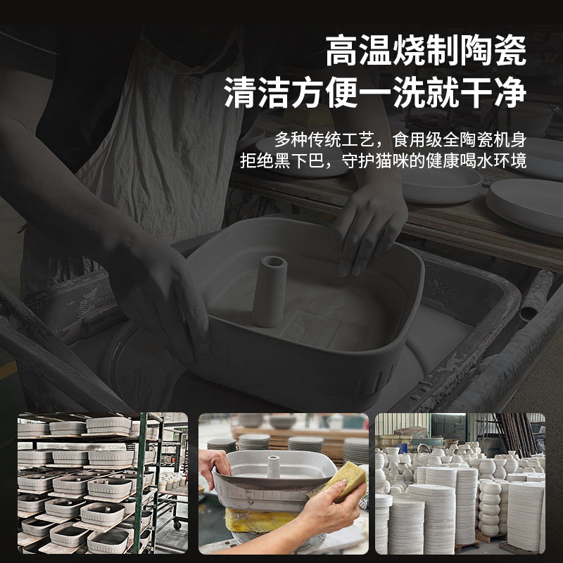 High Temperature Ceramic Pet Electric Water Dispenser Automatic Circulation Fountain Filtration Cat Dog Water Feeder Dog Cat Universal