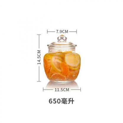 Pickle jar transparent glass jar household pickled sealed jar glass bottle with lid small pickle jar storage jar