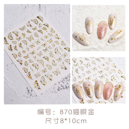Internet celebrity ins waterproof checkerboard pattern houndstooth lattice hollowed out manicure nail decoration small pattern accessories stickers