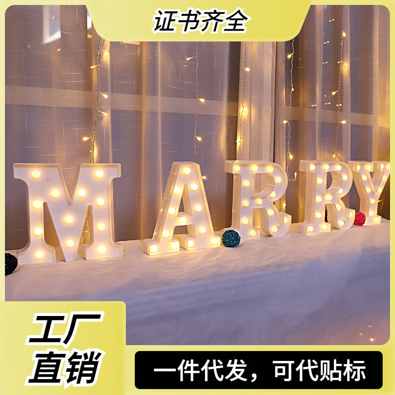 English letter lights, LED symbol modeling lights, wedding night lights, birthday proposals, white lights