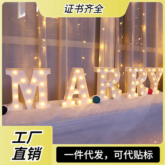 English letter lights, LED symbol modeling lights, wedding night lights, birthday proposals, white lights