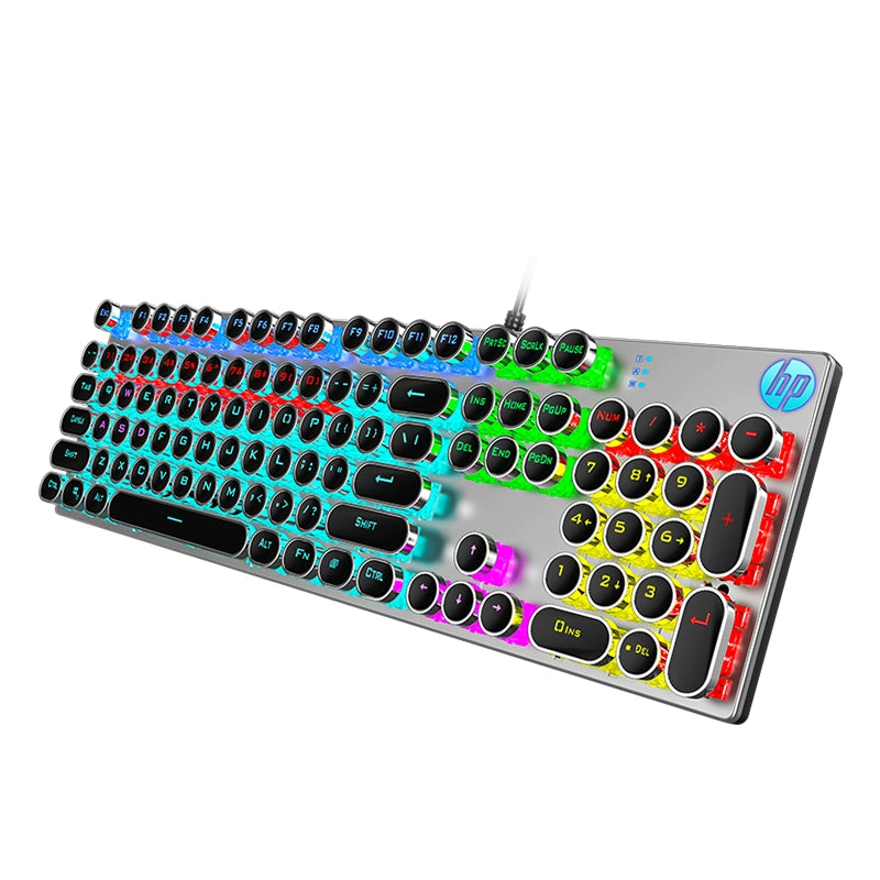 HP GK400 steampunk mechanical keyboard wired gaming game dedicated retro desktop computer notebook