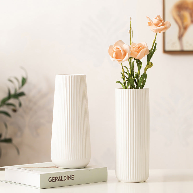 popular ceramic vase creative home living room white hydroponic flower ware Nordic dried flower arrangement decorative ornaments