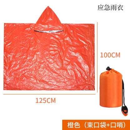 Support cross-border consignment of labeled outdoor emergency sleeping bags, portable survival raincoats, hiking, camping, and thermal insulation raincoats
