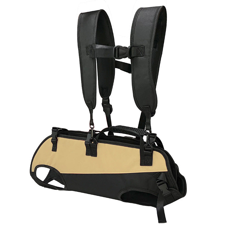 Dog outing backpack horizontal hug multi-functional airborne bag double shoulder strap pet portable four-legged carrying bag