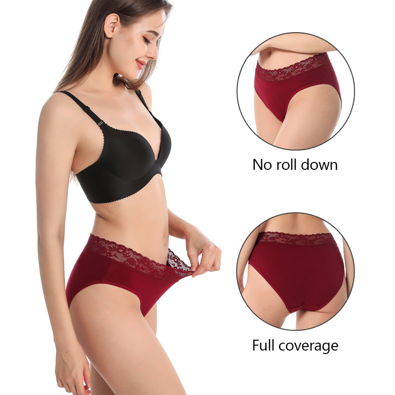 multi-size briefs lace ladies pure cotton high waist sexy underwear