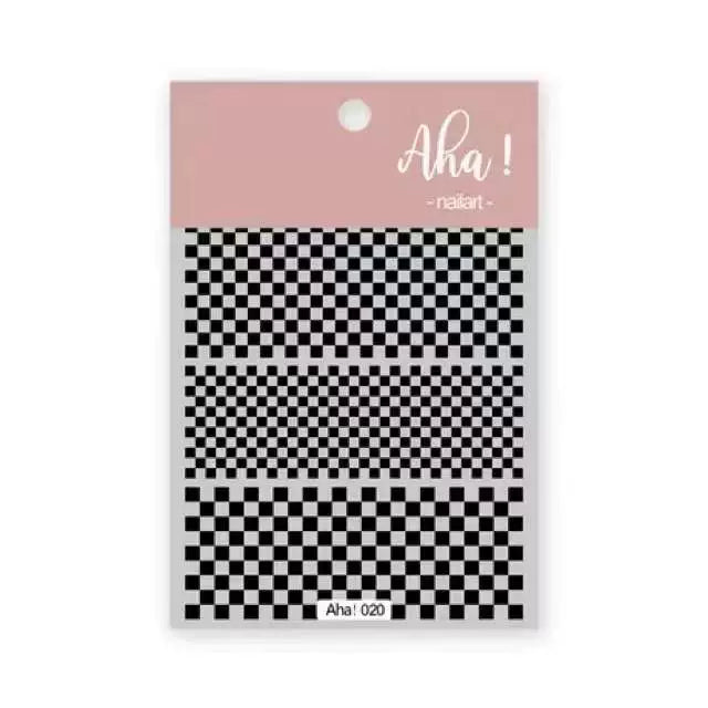 Internet celebrity ins waterproof checkerboard pattern houndstooth lattice hollowed out manicure nail decoration small pattern accessories stickers