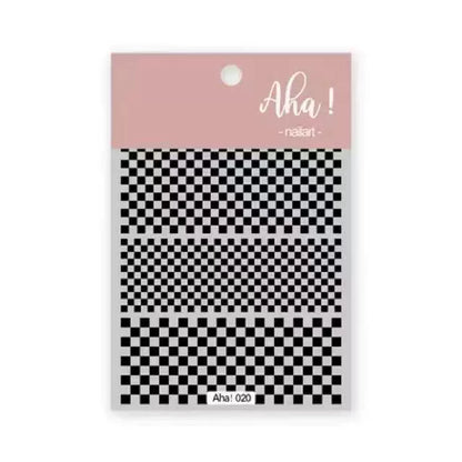 Internet celebrity ins waterproof checkerboard pattern houndstooth lattice hollowed out manicure nail decoration small pattern accessories stickers