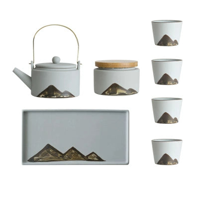 Hand-painted ceramic tea set