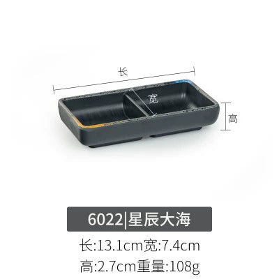 Melamine plate Japanese-style plastic barbecue plate imitation porcelain round flat plate barbecue plate restaurant hot pot tableware dish