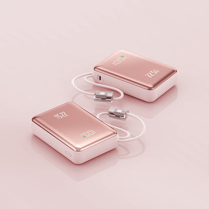 New 22.5w super fast charging power bank mini self-wired portable mobile power bank digital display gifts wholesale