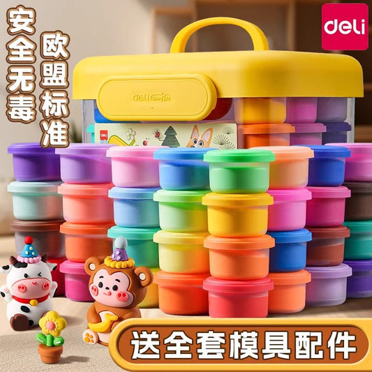 Deli YC186 Ultra Light Clay Plasticine Food Grade Light Clay Kids Dough Toy Set Tools