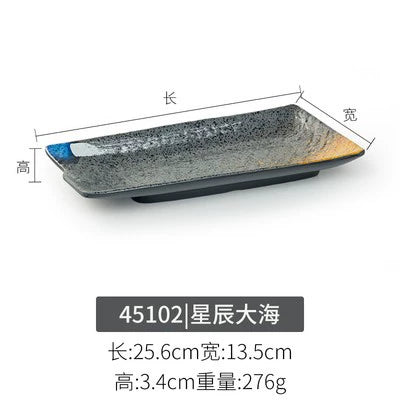 Melamine plate Japanese-style plastic barbecue plate imitation porcelain round flat plate barbecue plate restaurant hot pot tableware dish