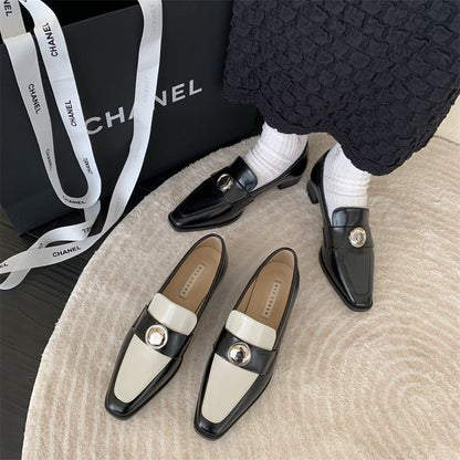 autumn new slip-on loafers trendy pointed toe small leather shoes women's commuting flat bottom temperament all-match single shoes
