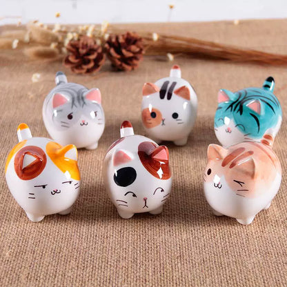 Ceramic Kitty Ornament Creative Home Decoration Handicraft Cute Desktop Birthday Gift Japanese Healing Object