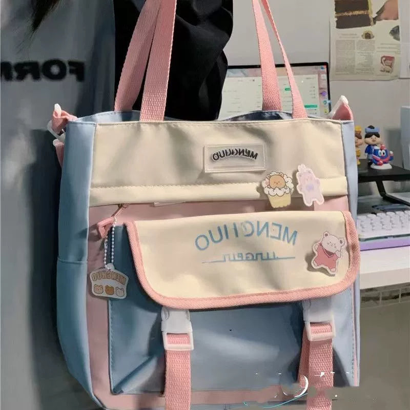Japanese ins style college style bag female Korean version large capacity Messenger bag girl student commuting shoulder bag