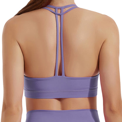 yoga clothing underwear women's shockproof gathered fitness bra without steel ring running sports bra LULU same style