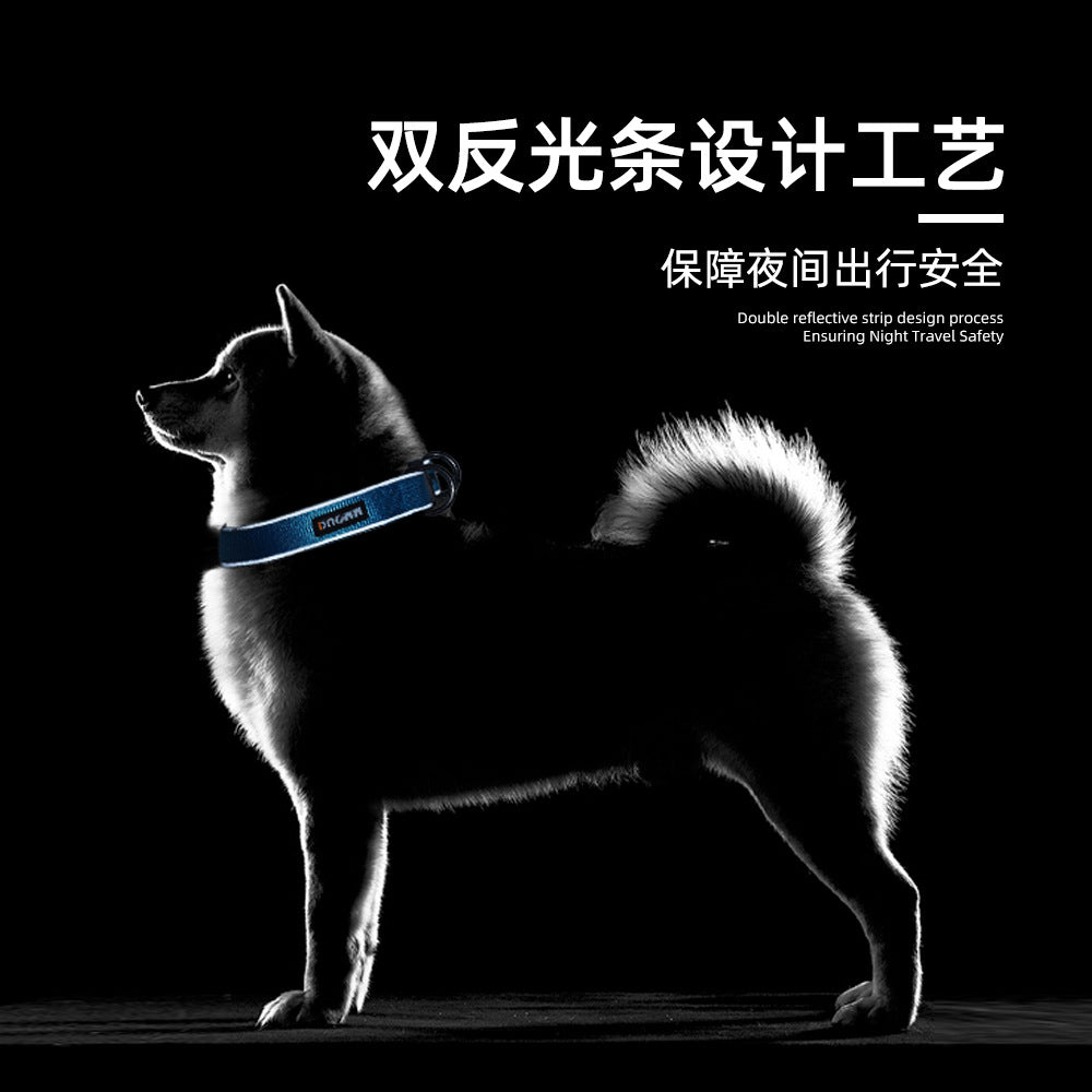 Pet dog collar does not strangle the neck, necklace accessories go out to tract the dog leash, large and medium-sized anti-breaking and adjustable