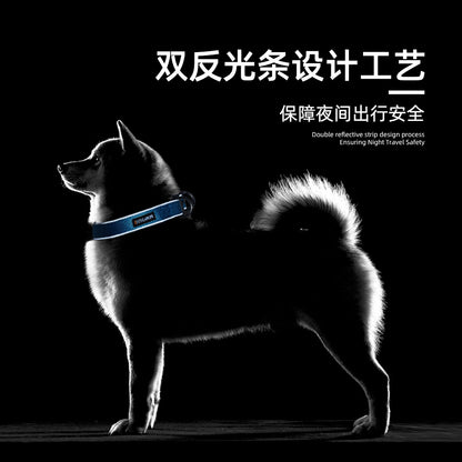 Pet dog collar does not strangle the neck, necklace accessories go out to tract the dog leash, large and medium-sized anti-breaking and adjustable