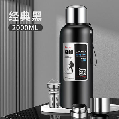 stainless steel thermos mug large capacity portable outdoor food grade vacuum car travel jug all-steel thermos mug