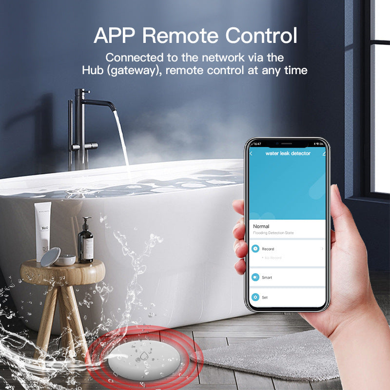 Tuya Zigbee Water Immersion Sensor, Wireless Water Sensor, Water Leakage Detection Alarm, Smart Home Water Level Alarm