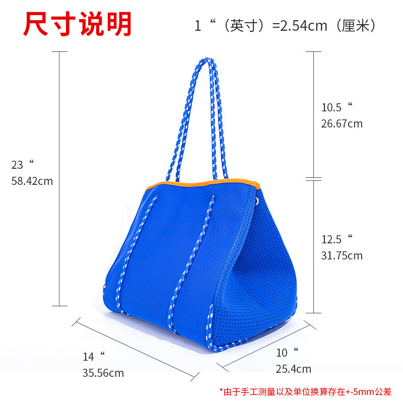 Self-supporting punching diving material beach bag mother bag manufacturer large capacity ladies beach bag