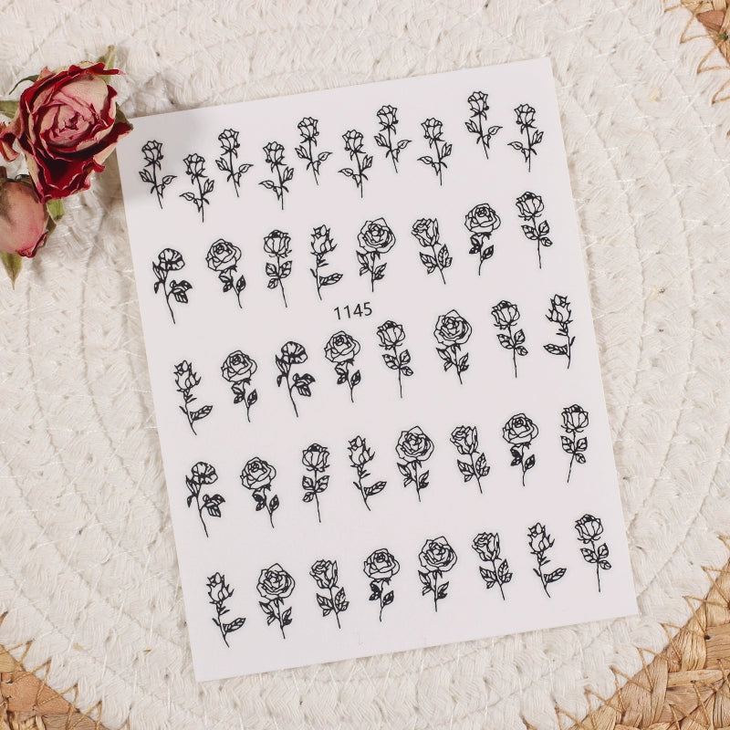 Internet celebrity ins waterproof checkerboard pattern houndstooth lattice hollowed out manicure nail decoration small pattern accessories stickers