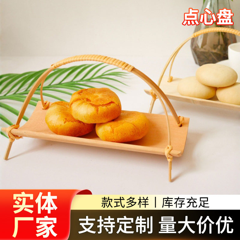 Bamboo productsHandmade bamboo Japanese towel tray basket tea ceremony dim sum plate vintage tea snack plate mini dried fruit plate