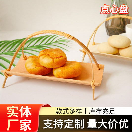Bamboo productsHandmade bamboo Japanese towel tray basket tea ceremony dim sum plate vintage tea snack plate mini dried fruit plate