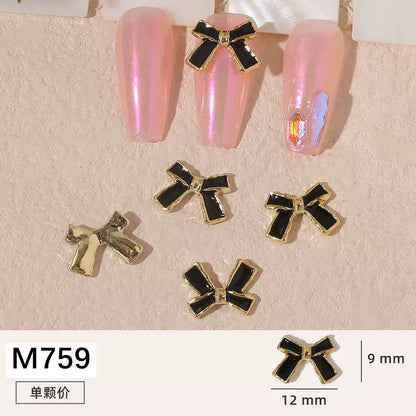 Net red manicure small fragrant wind jewelry love bunny new bow camellia dripping oil nail decoration stickers