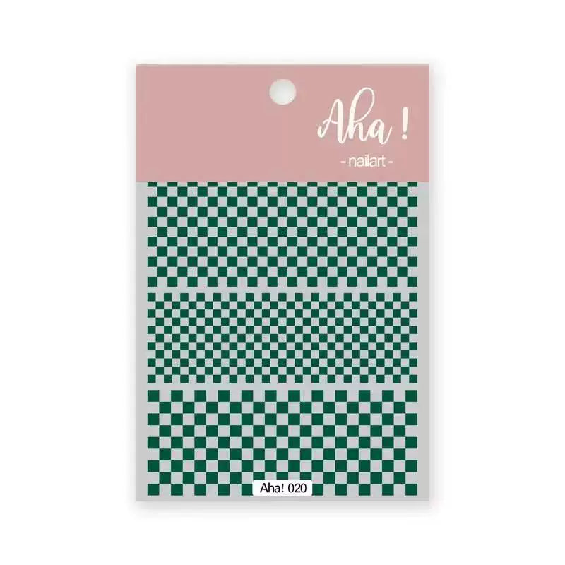 Internet celebrity ins waterproof checkerboard pattern houndstooth lattice hollowed out manicure nail decoration small pattern accessories stickers