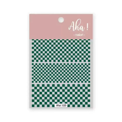 Internet celebrity ins waterproof checkerboard pattern houndstooth lattice hollowed out manicure nail decoration small pattern accessories stickers