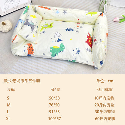 Cat Bed Four Seasons Universal Solid Wood Cat Bed Dog Bed Pet Dog Bed Off the Ground Dismantling and Washing Pet Bed Factory