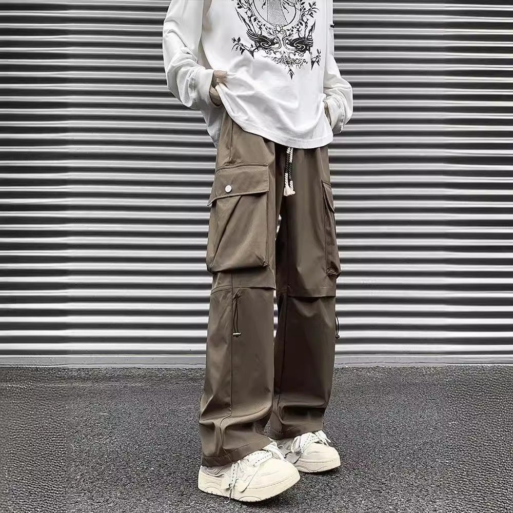 American high street cargo pants men's spring and autumn trendy brand outdoor performance pants straight large size casual long pants