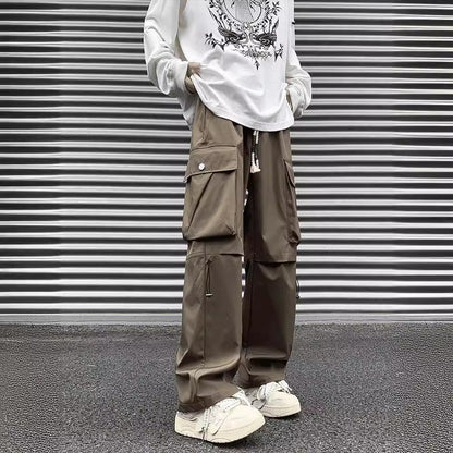 American high street cargo pants men's spring and autumn trendy brand outdoor performance pants straight large size casual long pants