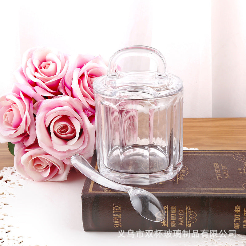 Kitchen supplies seasoning jar chicken essence monosodium glutamate glass bottle seasoning bottle moisture-proof with lid storage jar salt jar set