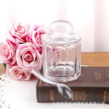 Kitchen supplies seasoning jar chicken essence monosodium glutamate glass bottle seasoning bottle moisture-proof with lid storage jar salt jar set
