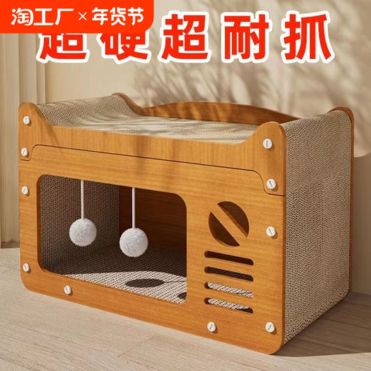 Cat Nest Cat Scratch Board Integrated Enclosed Cat Paw Board Four Seasons Universal Cat House Winter Kitten Bed Sofa Cat Toys