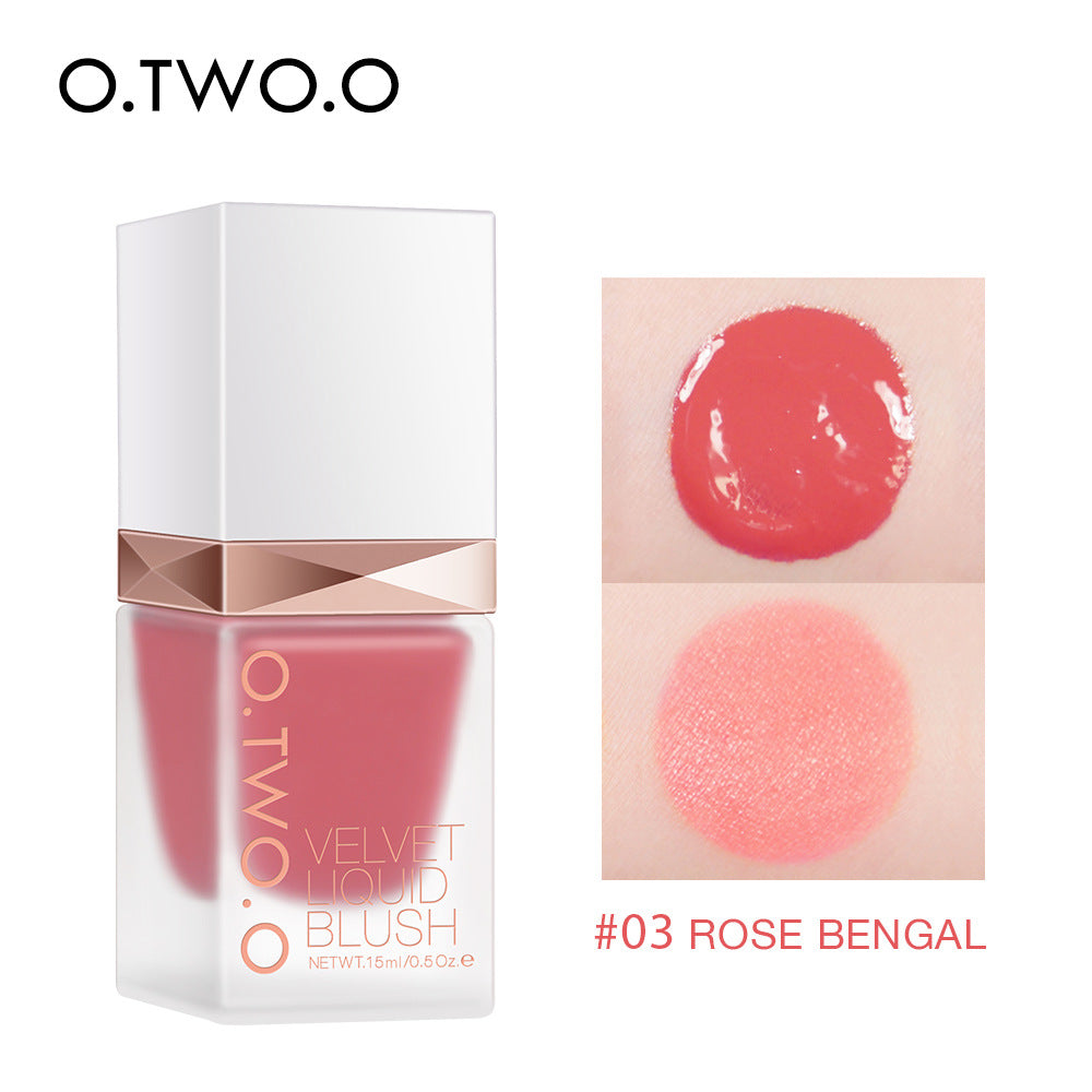 O.TWO.O natural dazzling color liquid blush long-lasting matte silky delicate rouge beauty makeup SC023